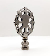 Load image into Gallery viewer, Holiday-Halloween Lamp Finial-SKULL&DAGGERS-Antique Silver Finish w/SN Base