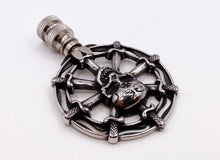 Load image into Gallery viewer, Holiday-Halloween Lamp Finial-SKULL&DAGGERS-Antique Silver Finish w/SN Base