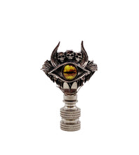 Load image into Gallery viewer, Holiday-Halloween Lamp Finial-SKULLS&SEEING EYE-Antique Silver Finish w/SN Base