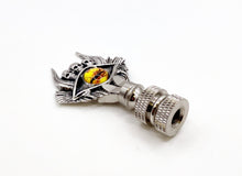 Load image into Gallery viewer, Holiday-Halloween Lamp Finial-SKULLS&SEEING EYE-Antique Silver Finish w/SN Base
