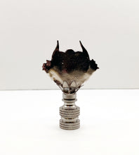 Load image into Gallery viewer, Holiday-Halloween Lamp Finial-SKULLS&SEEING EYE-Antique Silver Finish w/SN Base