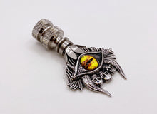 Load image into Gallery viewer, Holiday-Halloween Lamp Finial-SKULLS&SEEING EYE-Antique Silver Finish w/SN Base