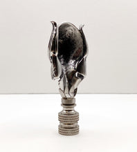 Load image into Gallery viewer, Holiday-Halloween Lamp Finial-SKULL&TURQUOISE BEAD-Antique Silver Finish w/SN Base