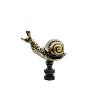 Load image into Gallery viewer, SNAIL Lamp Finial-Aged Brass Finish, Highly detailed metal casting