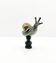 Load image into Gallery viewer, SNAIL Lamp Finial-Aged Brass Finish, Highly detailed metal casting