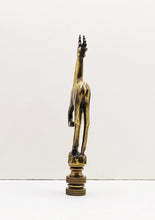 Load image into Gallery viewer, STANDING DEER Lamp Finial-Aged Brass Finish, Highly detailed metal casting