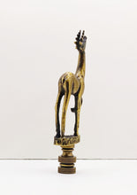 Load image into Gallery viewer, STANDING DEER Lamp Finial-Aged Brass Finish, Highly detailed metal casting