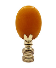 Load image into Gallery viewer, TOPAZ JADE Oval Stone Lamp Finial with AB,PB or SN Base (1-PC.)
