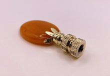 Load image into Gallery viewer, TOPAZ JADE Oval Stone Lamp Finial with AB,PB or SN Base (1-PC.)
