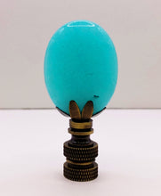 Load image into Gallery viewer, TURQUOISE JADE Oval Stone Lamp Finial with AB,PB or SN Base (1-PC.)