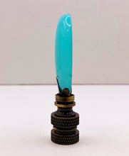 Load image into Gallery viewer, TURQUOISE JADE Oval Stone Lamp Finial with AB,PB or SN Base (1-PC.)