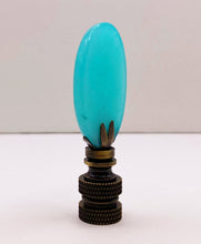 Load image into Gallery viewer, TURQUOISE JADE Oval Stone Lamp Finial with AB,PB or SN Base (1-PC.)