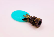 Load image into Gallery viewer, TURQUOISE JADE Oval Stone Lamp Finial with AB,PB or SN Base (1-PC.)