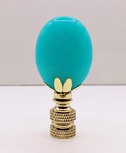 Load image into Gallery viewer, TURQUOISE JADE Oval Stone Lamp Finial with AB,PB or SN Base (1-PC.)
