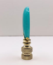 Load image into Gallery viewer, TURQUOISE JADE Oval Stone Lamp Finial with AB,PB or SN Base (1-PC.)