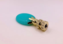 Load image into Gallery viewer, TURQUOISE JADE Oval Stone Lamp Finial with AB,PB or SN Base (1-PC.)