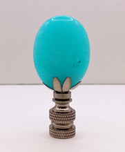 Load image into Gallery viewer, TURQUOISE JADE Oval Stone Lamp Finial with AB,PB or SN Base (1-PC.)