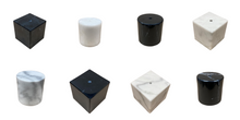 Load image into Gallery viewer, MARBLE LAMP/SCULPTURE BASE-Cube or Cylinder, 4" or 5", Black or White (1 Pc.)