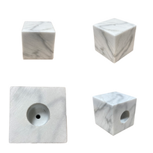 Load image into Gallery viewer, MARBLE LAMP/SCULPTURE BASE-Cube or Cylinder, 4" or 5", Black or White (1 Pc.)