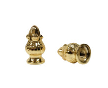 Load image into Gallery viewer, ACORN Cast Metal Lamp Finials, (1-Pair) Polished Brass Finish w/Dual Threads