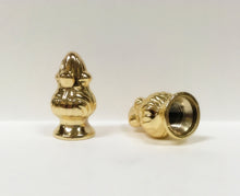 Load image into Gallery viewer, ACORN Cast Metal Lamp Finials, (1-Pair) Polished Brass Finish w/Dual Threads