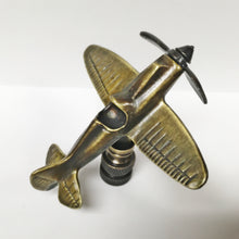 Load image into Gallery viewer, AIRPLANE Lamp Finial, Aged Brass Finish, Highly detailed metal casting
