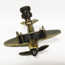 Load image into Gallery viewer, AIRPLANE Lamp Finial, Aged Brass Finish, Highly detailed metal casting