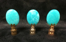Load image into Gallery viewer, AMAZONITE Oval Stone Lamp Finial with AB,PB or SN Base (1-PC.)