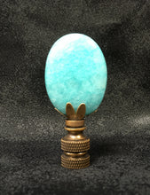 Load image into Gallery viewer, AMAZONITE Oval Stone Lamp Finial with AB,PB or SN Base (1-PC.)