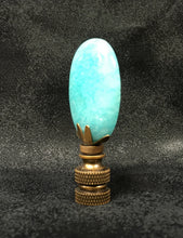 Load image into Gallery viewer, AMAZONITE Oval Stone Lamp Finial with AB,PB or SN Base (1-PC.)