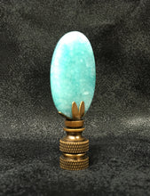 Load image into Gallery viewer, AMAZONITE Oval Stone Lamp Finial with AB,PB or SN Base (1-PC.)