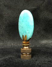 Load image into Gallery viewer, AMAZONITE Oval Stone Lamp Finial with AB,PB or SN Base (1-PC.)