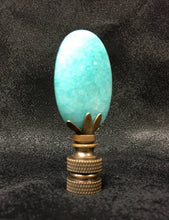 Load image into Gallery viewer, AMAZONITE Oval Stone Lamp Finial with AB,PB or SN Base (1-PC.)