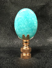 Load image into Gallery viewer, AMAZONITE Oval Stone Lamp Finial with AB,PB or SN Base (1-PC.)