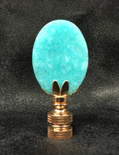Load image into Gallery viewer, AMAZONITE Oval Stone Lamp Finial with AB,PB or SN Base (1-PC.)