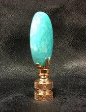 Load image into Gallery viewer, AMAZONITE Oval Stone Lamp Finial with AB,PB or SN Base (1-PC.)