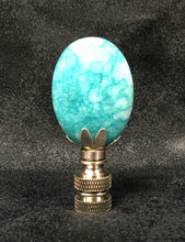 Load image into Gallery viewer, AMAZONITE Oval Stone Lamp Finial with AB,PB or SN Base (1-PC.)