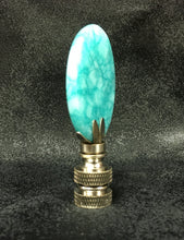 Load image into Gallery viewer, AMAZONITE Oval Stone Lamp Finial with AB,PB or SN Base (1-PC.)