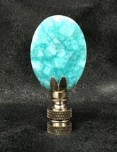 Load image into Gallery viewer, AMAZONITE Oval Stone Lamp Finial with AB,PB or SN Base (1-PC.)