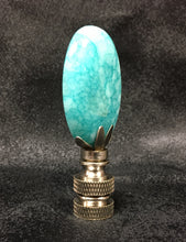Load image into Gallery viewer, AMAZONITE Oval Stone Lamp Finial with AB,PB or SN Base (1-PC.)