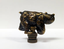Load image into Gallery viewer, BEAR Lamp Finial, Aged Brass Finish, Highly detailed metal casting