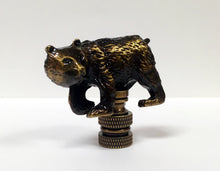 Load image into Gallery viewer, BEAR Lamp Finial, Aged Brass Finish, Highly detailed metal casting