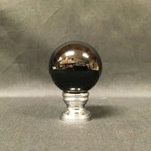 Load image into Gallery viewer, BLACK OBSIDIAN-Stone Sphere Lamp Finial-on Pedestal Base, Available in 3 Finishes (1 Pc.)