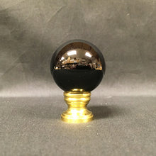 Load image into Gallery viewer, BLACK OBSIDIAN-Stone Sphere Lamp Finial-on Pedestal Base, Available in 3 Finishes (1 Pc.)