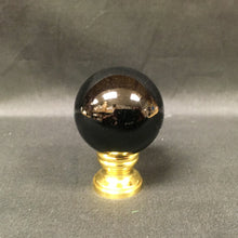 Load image into Gallery viewer, BLACK OBSIDIAN-Stone Sphere Lamp Finial-on Pedestal Base, Available in 3 Finishes (1 Pc.)