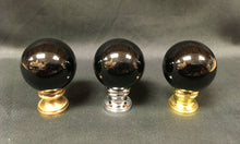 Load image into Gallery viewer, BLACK OBSIDIAN-Stone Sphere Lamp Finial-on Pedestal Base, Available in 3 Finishes (1 Pc.)