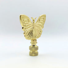 Load image into Gallery viewer, BUTTERFLY Lamp Finial, Polished Brass Finish, Highly detailed metal casting