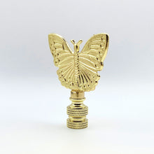Load image into Gallery viewer, BUTTERFLY Lamp Finial, Polished Brass Finish, Highly detailed metal casting