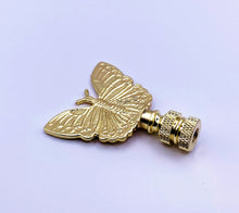 Load image into Gallery viewer, BUTTERFLY Lamp Finial, Polished Brass Finish, Highly detailed metal casting