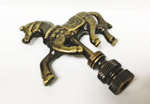Load image into Gallery viewer, CAROUSEL HORSE Lamp Finial, Aged Brass Finish, Highly detailed metal casting